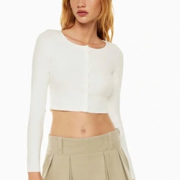 Aritzia Sunday Best Izzy 2XS cropped white sweater NWT - Picture 2 of 8